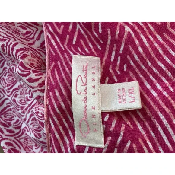 Oscar de la Renta Pink Label Long Robe Kaftan MuMu Button Front Women's L/XL